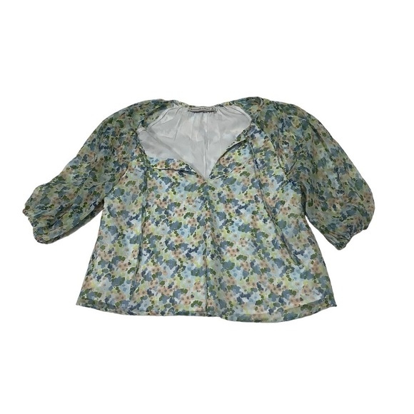 Abercrombie & Fitch Flowy Floral Blouse Sz Small - Picture 4 of 10